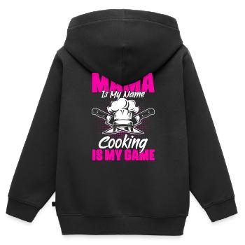 Art culinaire drôle Humour culinaire pour un - Sweat Premium à capuche zippé enfant bio - noir - Dos - AI Model Kid Male (0cm)