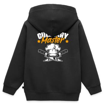 Culinary Master Fun Professional Cooking - Kids Premium Organic Zip-up Hoodie - black - Back - AI Model Kid Male (0cm)