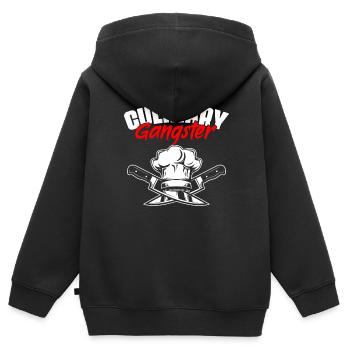 Culinary Gangster Funny Professional - Kids Premium Organic Zip-up Hoodie - black - Back - AI Model Kid Male (0cm)