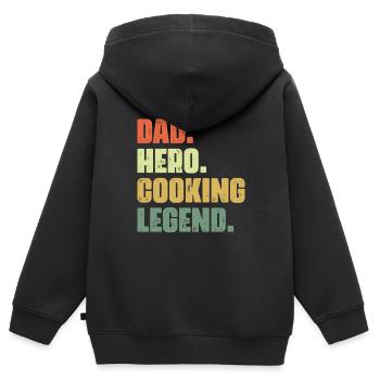 Dad Hero Lustiges professionelles Kochen für - Kinder Premium Organic Zip Hoodie - Schwarz - Hinten - AI Model Kid Male (0cm)
