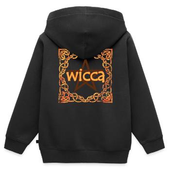 Cadre celtique wicca e 118 - Sweat Premium à capuche zippé enfant bio - noir - Dos - AI Model Kid Male (0cm)