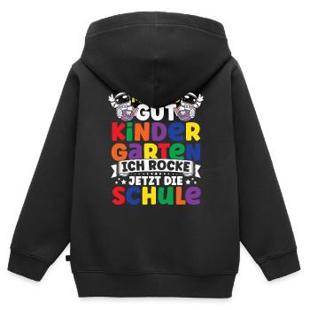 Machs gut Kindergarten - Kinder Premium Organic Zip Hoodie - Schwarz - Hinten - AI Model Kid Male (0cm)