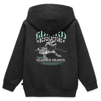 Bearded Dragon Pogona Bearded Dragons - Kids Premium Organic Zip-up Hoodie - black - Back - AI Model Kid Male (0cm)