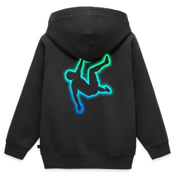 Escalade Montagnes Alpinistes Hommes Garçons Bloc - Sweat Premium à capuche zippé enfant bio - noir - Dos - AI Model Kid Male (0cm)