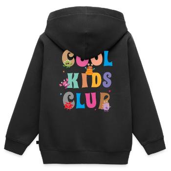 cool kids club - Kinder Premium Organic Zip Hoodie - Schwarz - Hinten - AI Model Kid Male (0cm)