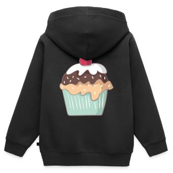 Cupcake - Sweat Premium à capuche zippé enfant bio - noir - Dos - AI Model Kid Male (0cm)