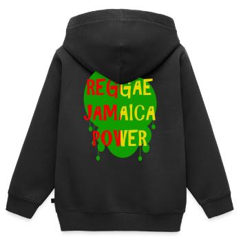 reggae jamaica power - Kids Premium Organic Zip-up Hoodie - black - Back - AI Model Kid Male (0cm)