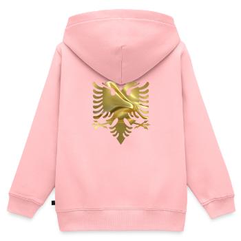 Albanien - Kinder Premium Organic Zip Hoodie - Rosa - Hinten - AI Model Kid Female (0cm)