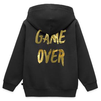 GAME OVER - Sweat Premium à capuche zippé enfant bio - noir - Dos - AI Model Kid Male (0cm)