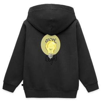 More Light - Kinder Premium Organic Zip Hoodie - Schwarz - Hinten - AI Model Kid Male (0cm)