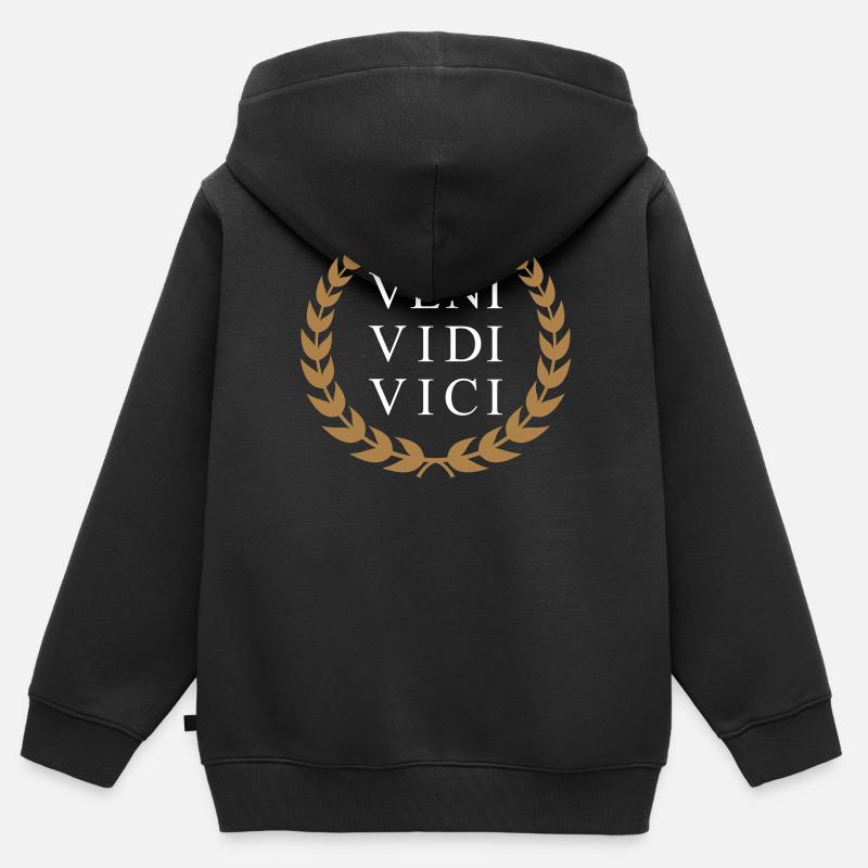 Veni Vidi Vici - Sweat Premium à capuche zippé enfant bio - noir