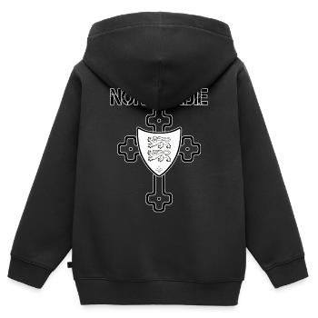 Normandie - Kinder Premium Organic Zip Hoodie - Schwarz - Hinten - AI Model Kid Male (0cm)