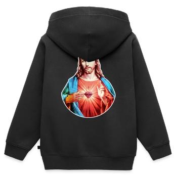 Jesus Christ | Jesus Christ | Christmas Xmas - Kids Premium Organic Zip-up Hoodie - black - Back - AI Model Kid Male (0cm)