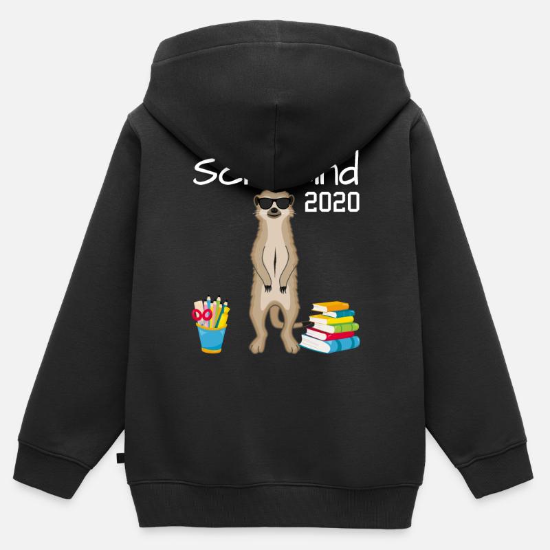 Schulkind Erdmännchen Einschulung Geschenk 2020 - Kinder Premium Organic Zip Hoodie - Schwarz