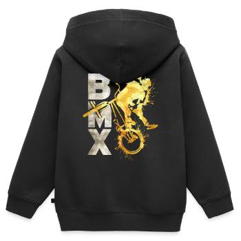 BMX - BMX - BMX - Fahrrad - BMX Vélo - Sweat Premium à capuche zippé enfant bio - noir - Dos - AI Model Kid Male (0cm)