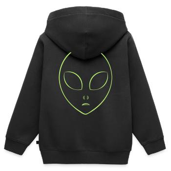 Alien Kopf Symbol Abstrakt minimalistisch - Kinder Premium Organic Zip Hoodie - Schwarz - Hinten - AI Model Kid Male (0cm)