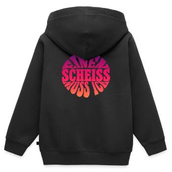 Je dois donner une merde en disant Dis une merde - Sweat Premium à capuche zippé enfant bio - noir - Dos - AI Model Kid Male (0cm)