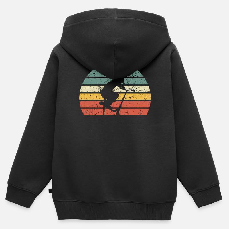 Cascade scooter rétro retro - Sweat Premium à capuche zippé enfant bio - noir