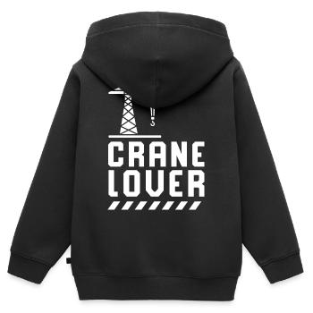 Kran Liebhaber Kranführer Kranfahrer Krane - Kinder Premium Organic Zip Hoodie - Schwarz - Hinten - AI Model Kid Male (0cm)