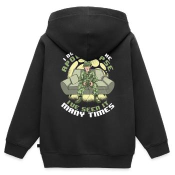 Gamer Gaming Jeux vidéo Jeux vidéo - Sweat Premium à capuche zippé enfant bio - noir - Dos - AI Model Kid Male (0cm)