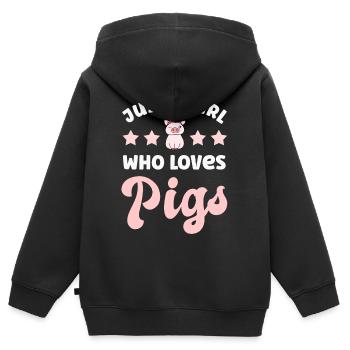 Schwein Schweine - Kinder Premium Organic Zip Hoodie - Schwarz - Hinten - AI Model Kid Male (0cm)