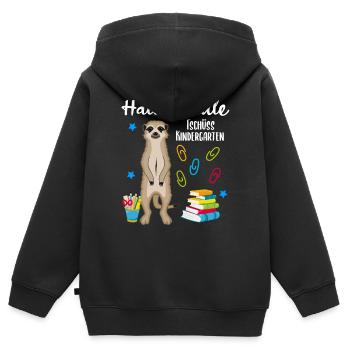 Einschulung Schulbeginn 1. Klasse Erdmännchen - Kinder Premium Organic Zip Hoodie - Schwarz - Hinten - AI Model Kid Male (0cm)