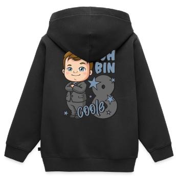 8. Geburtstag Junge 8 Jahre Jungs Ich bin coole 8 - Kinder Premium Organic Zip Hoodie - Schwarz - Hinten - AI Model Kid Male (0cm)