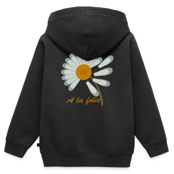 Ich liebe dich zum Wahnsinn - Kinder Premium Organic Zip Hoodie - Schwarz - Hinten - AI Model Kid Male (0cm)