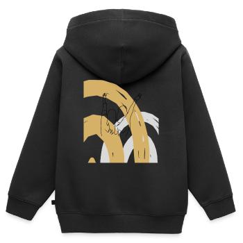 Copines Amitié Amitié melawerttext - Sweat Premium à capuche zippé enfant bio - noir - Dos - AI Model Kid Male (0cm)