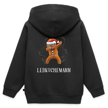 Team Lebkuchen - Kinder Premium Organic Zip Hoodie - Schwarz - Hinten - AI Model Kid Male (0cm)