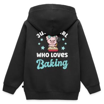 Boulanger de cuisson - Sweat Premium à capuche zippé enfant bio - noir - Dos - AI Model Kid Male (0cm)