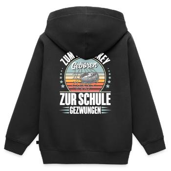 Eishockey - Kinder Premium Organic Zip Hoodie - Schwarz - Hinten - AI Model Kid Male (0cm)