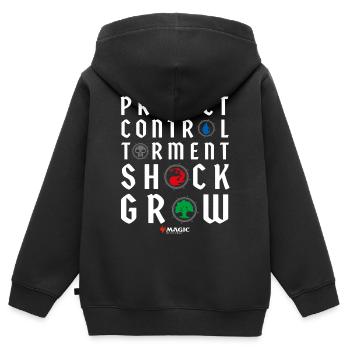 Magic: The Gathering Schlüsselworte Mit Symbolen - Kinder Premium Organic Zip Hoodie - Schwarz - Hinten - AI Model Kid Male (0cm)
