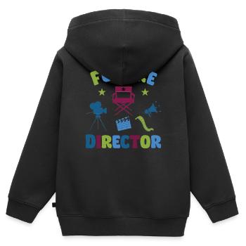 Future Director - Kinder Premium Organic Zip Hoodie - Schwarz - Hinten - AI Model Kid Male (0cm)