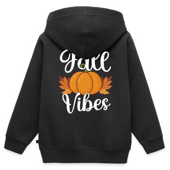 Automne - Sweat Premium à capuche zippé enfant bio - noir - Dos - AI Model Kid Male (0cm)