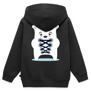 BAYERN EISBÄR TRACHTEN ERSATZ DIRNDL - Kinder Premium Organic Zip Hoodie - Schwarz - Hinten - AI Model Kid Male (0cm)
