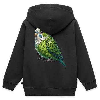 Perroquet Oiseau Perroquet Perroquet - Sweat Premium à capuche zippé enfant bio - noir - Dos - AI Model Kid Male (0cm)