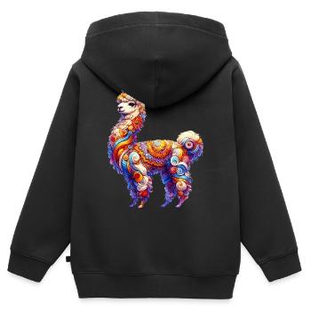 Alpaka - Kinder Premium Organic Zip Hoodie - Schwarz - Hinten - AI Model Kid Male (0cm)