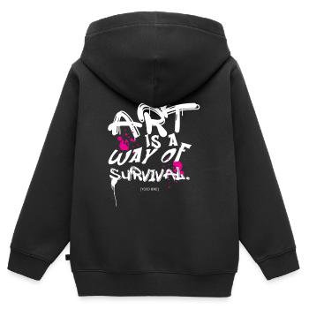 Art survival - Kids Premium Organic Zip-up Hoodie - black - Back - AI Model Kid Male (0cm)