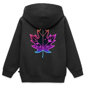 Ahornblatt - Kinder Premium Organic Zip Hoodie - Schwarz - Hinten - AI Model Kid Male (0cm)