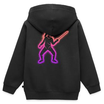 Fechter Fecht Fechtkunst Kinder Damen Fechten - Kinder Premium Organic Zip Hoodie - Schwarz - Hinten - AI Model Kid Male (0cm)