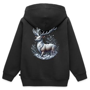 Reindeer Christmas Xmas Christmas - Kids Premium Organic Zip-up Hoodie - black - Back - AI Model Kid Male (0cm)