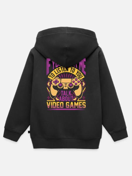 Apropos Videospiele - Kinder Premium Organic Zip Hoodie - Schwarz