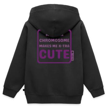 Down Syndrom - X-tra Cute - malve - Kinder Premium Organic Zip Hoodie - Schwarz - Hinten - AI Model Kid Male (0cm)