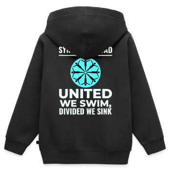 Vereint schwimmen wir geteilt wir versinken Synchro Squad - Kinder Premium Organic Zip Hoodie - Schwarz - Hinten - AI Model Kid Male (0cm)