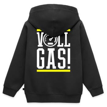 Vollgas Tacho Spruch - Kinder Premium Organic Zip Hoodie - Schwarz - Hinten - AI Model Kid Male (0cm)