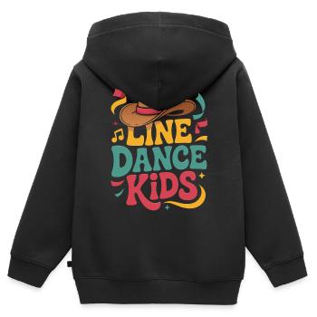 Line Dance Kids Cowboy Shirt - Kids Premium Organic Zip-up Hoodie - black - Back - AI Model Kid Male (0cm)