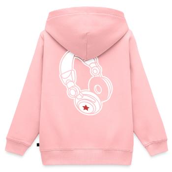Kopfhörer Stern: Musik & Party Vibes - Kinder Premium Organic Zip Hoodie - Rosa - Hinten - AI Model Kid Female (0cm)
