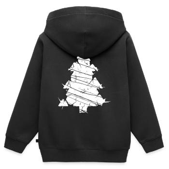 Christmas Tree Mosaic Sliver Art Vector - Kids Premium Organic Zip-up Hoodie - black - Back - AI Model Kid Male (0cm)
