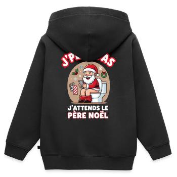 Noël 2025 Drôle Père Noël Mignon Cadeau - Kids Premium Organic Zip-up Hoodie - black - Back - AI Model Kid Male (0cm)